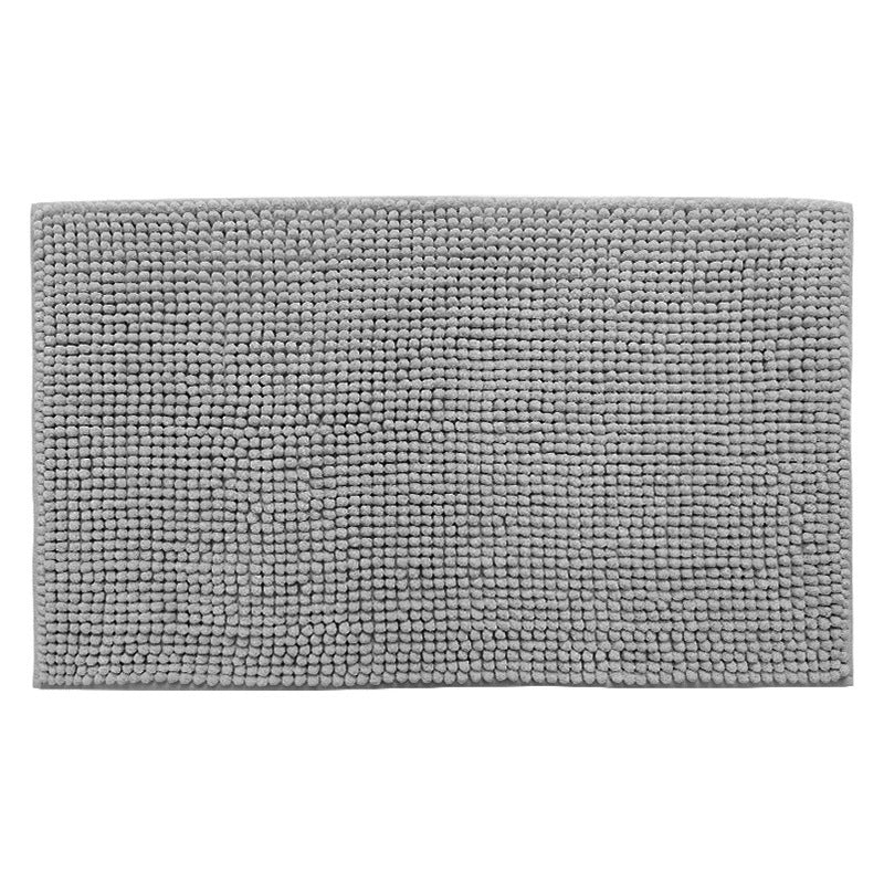 Chenille non slip floor mat gray bathroom rug