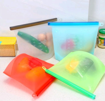 silicone food storage bag reusable kitchen storage