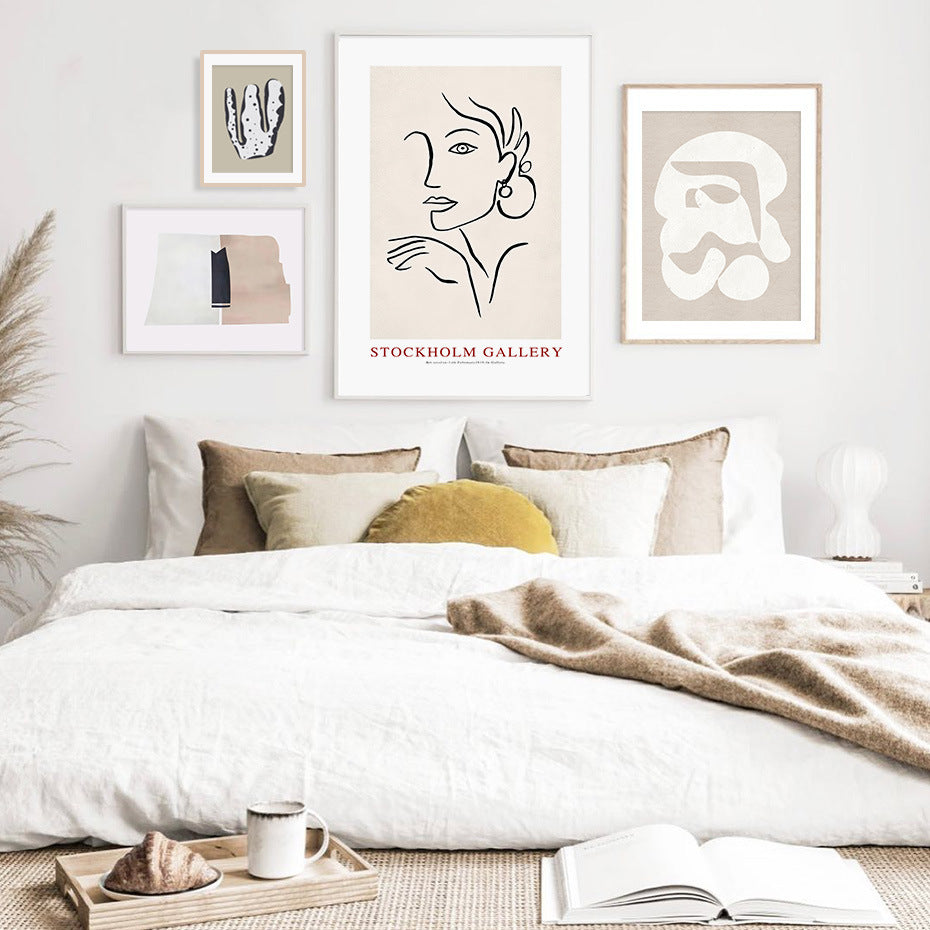 scandinavian abstract wall art minimalist black poster