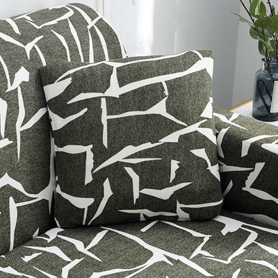 Printed sofa cushion sofa cover front view stretch fit design