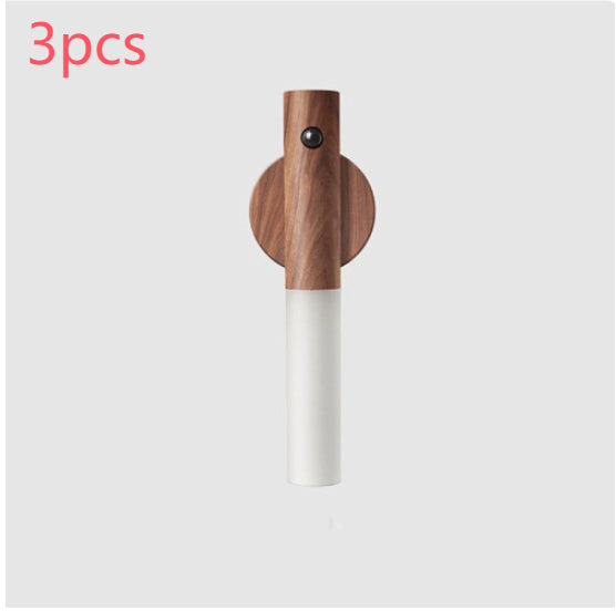 motion sensor night light USB magnetic wooden lamp