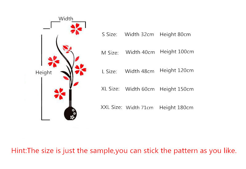 3d acrylic wall sticker vase decor