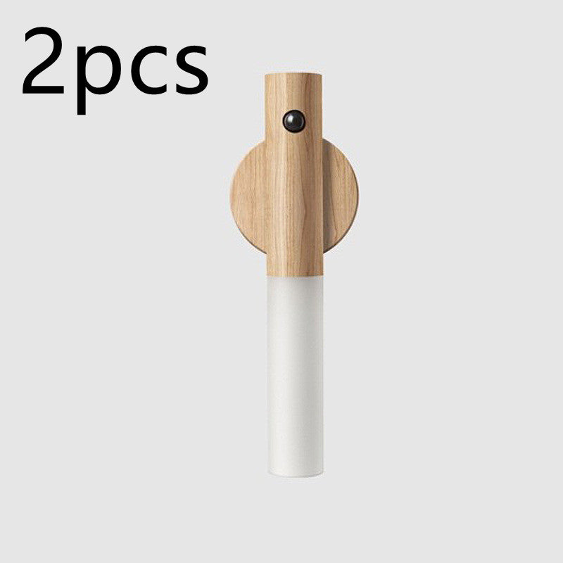 motion sensor night light USB magnetic wooden lamp