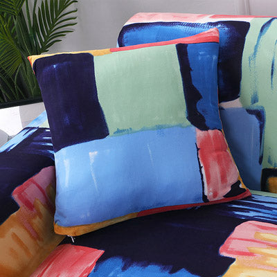 Printed sofa cushion sofa cover front view stretch fit design