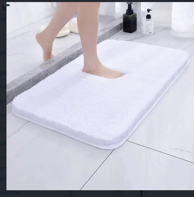 Chenille non slip floor mat gray bathroom rug