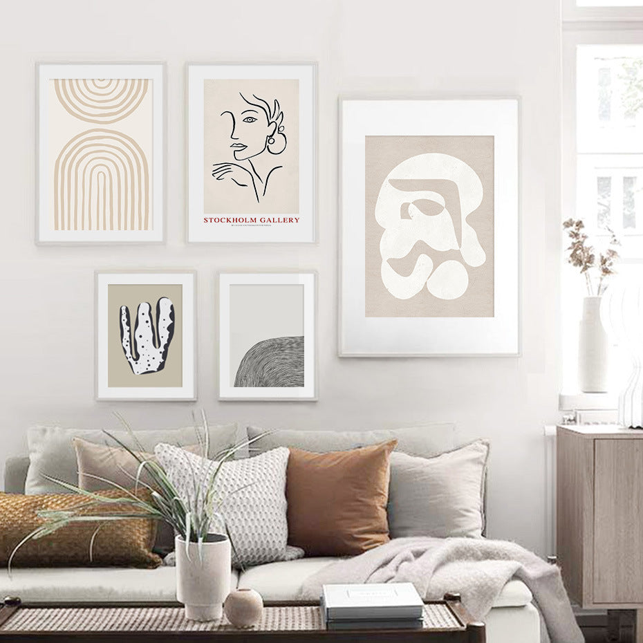 scandinavian abstract wall art minimalist black poster