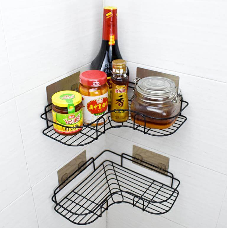 wall bathroom storage rack corner shelf