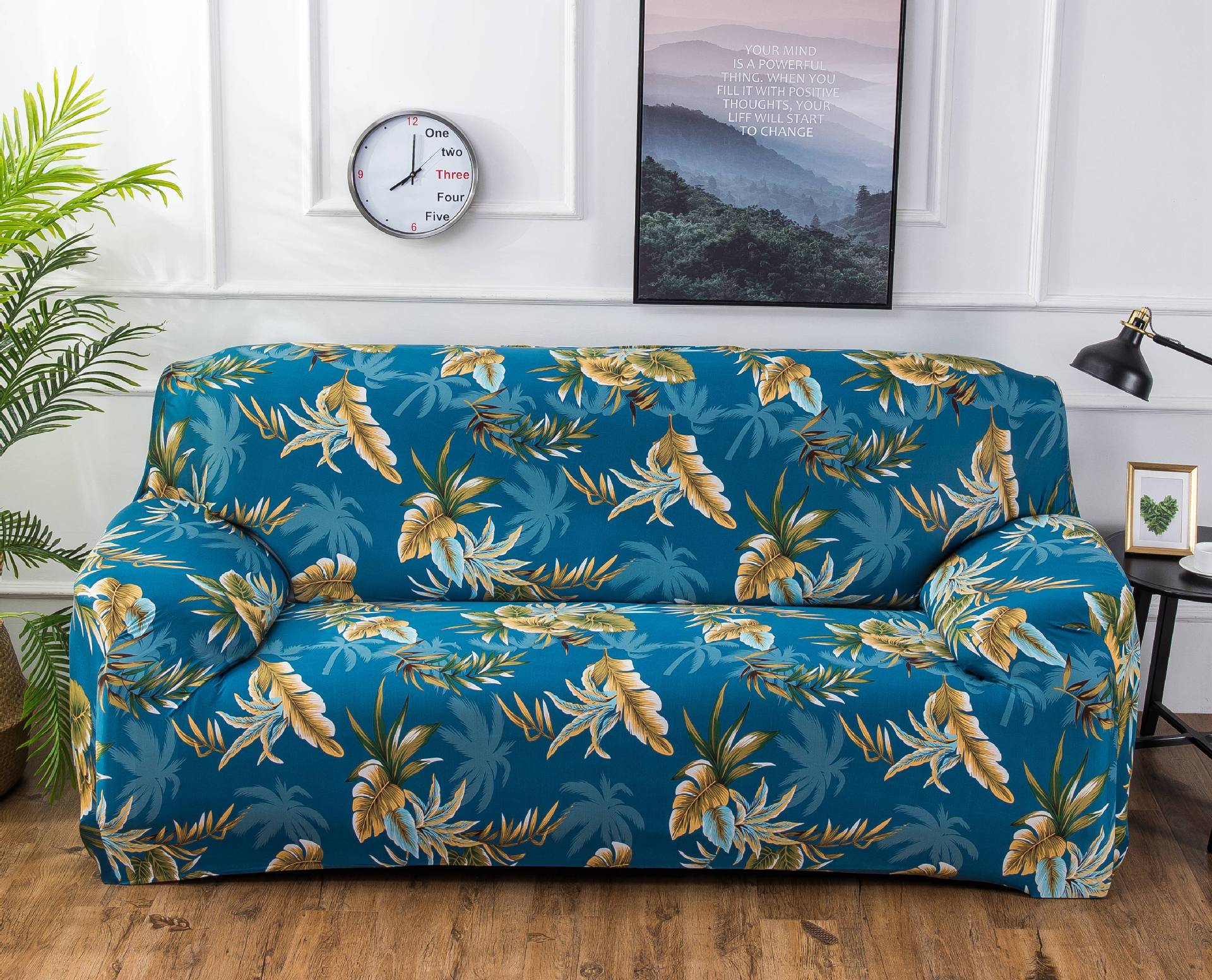 Printed sofa cushion sofa cover front view stretch fit design