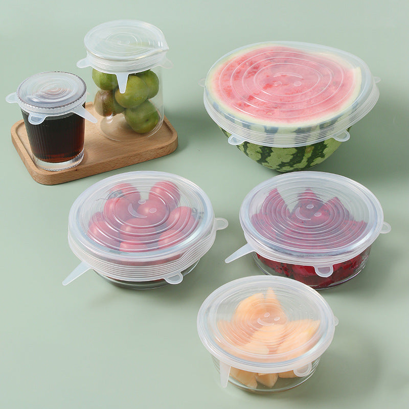 silicone stretch lids food covers reusable kitchen set