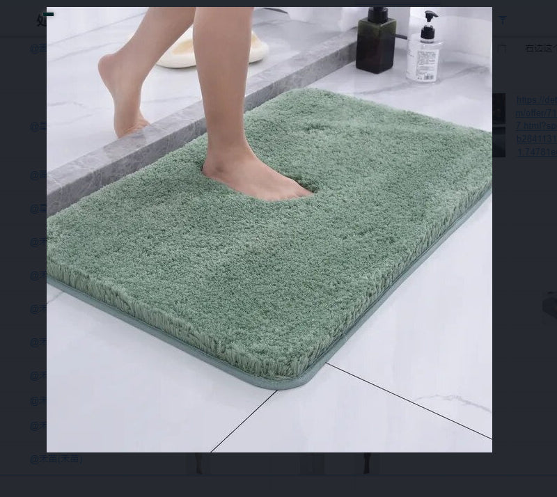 Chenille non slip floor mat gray bathroom rug