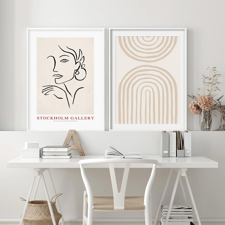 scandinavian abstract wall art minimalist black poster