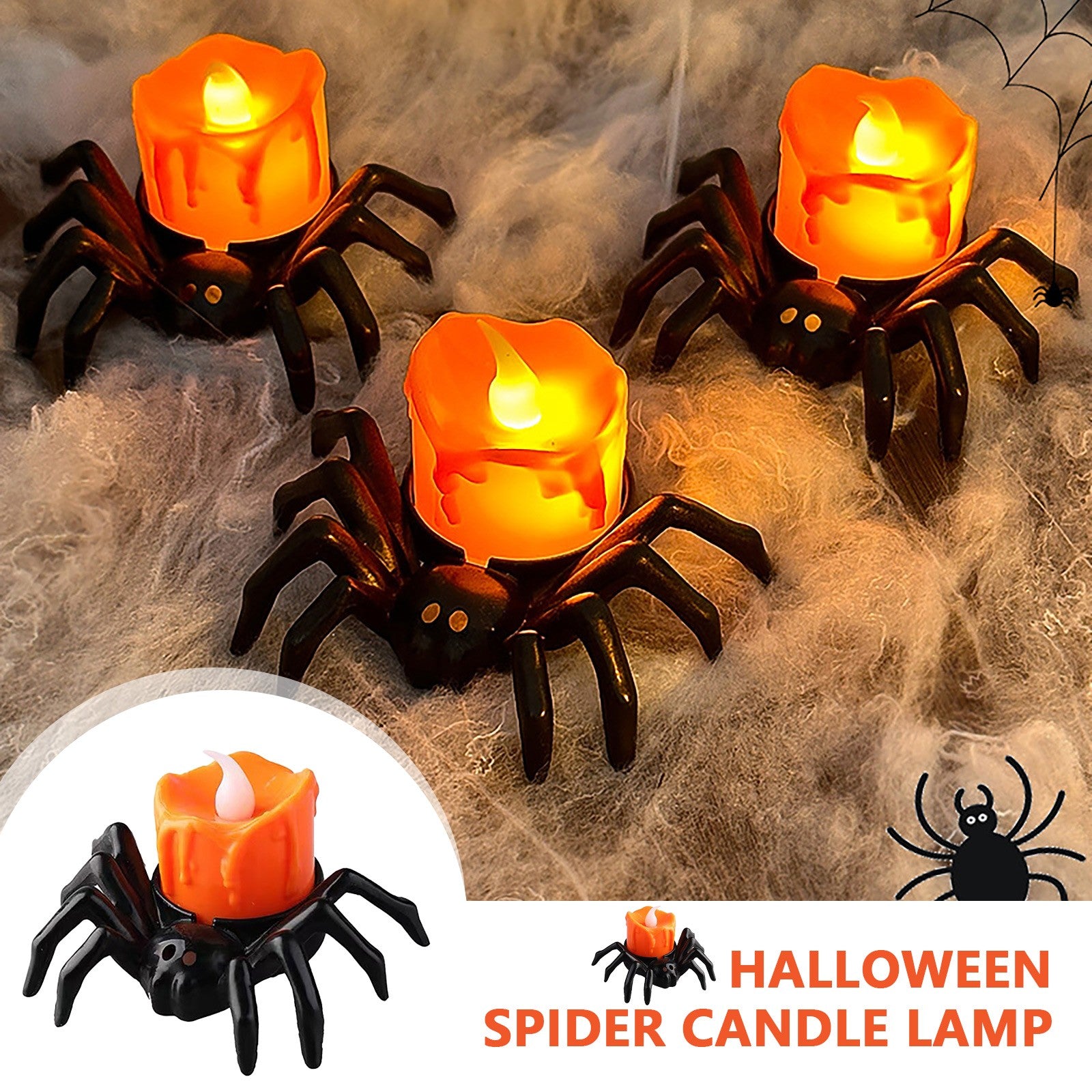 halloween spider night light decoration