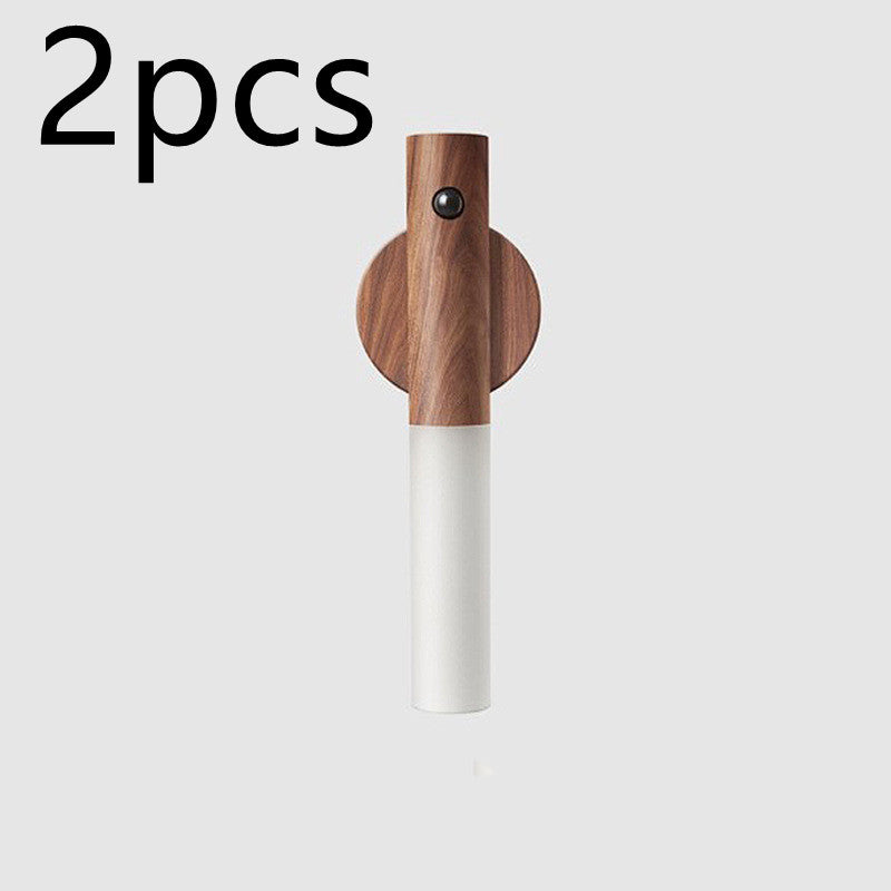 motion sensor night light USB magnetic wooden lamp