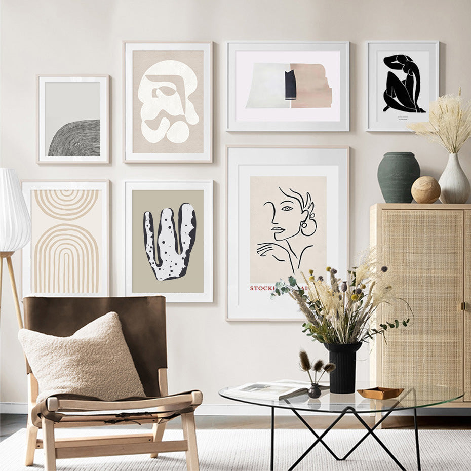 scandinavian abstract wall art minimalist black poster