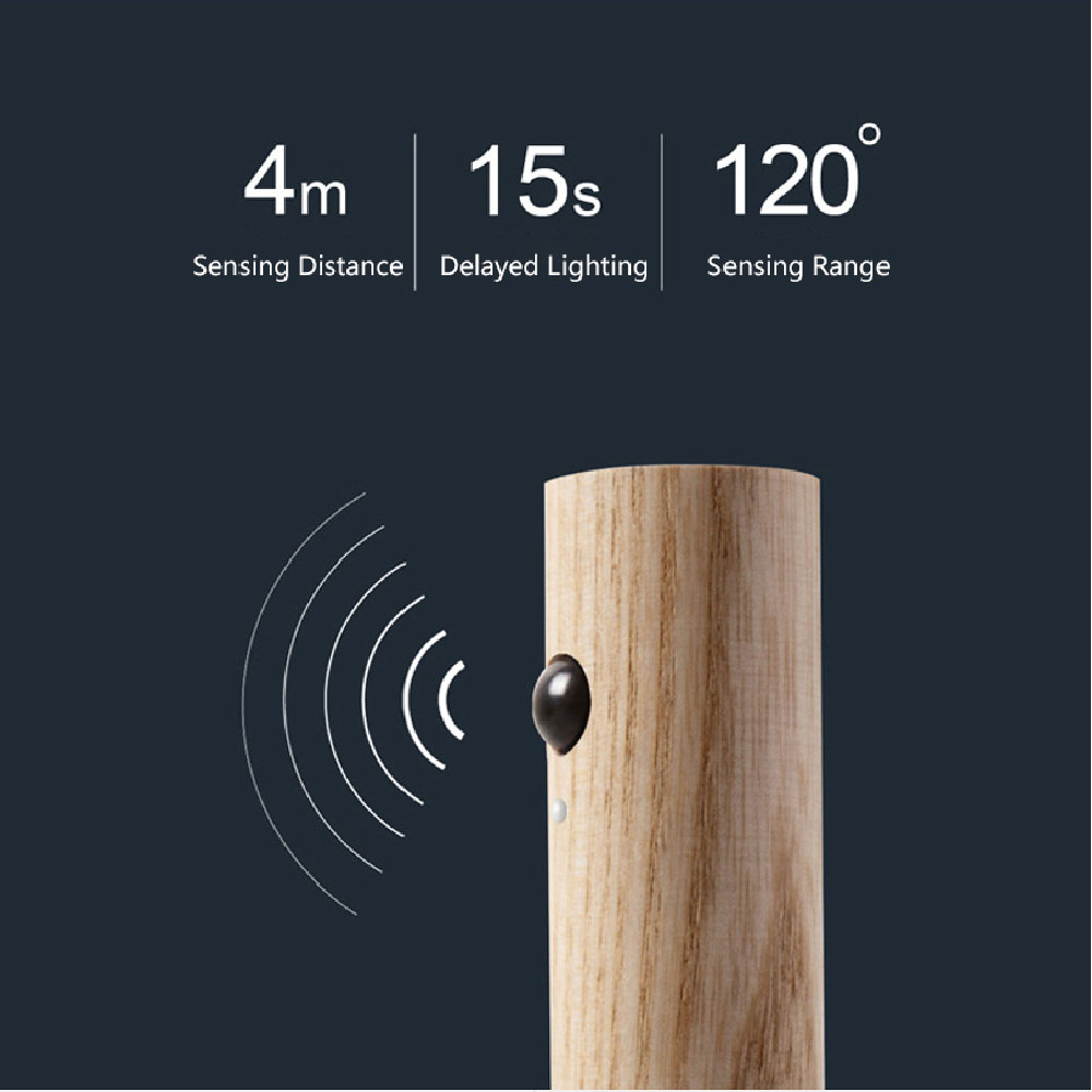 motion sensor night light USB magnetic wooden lamp