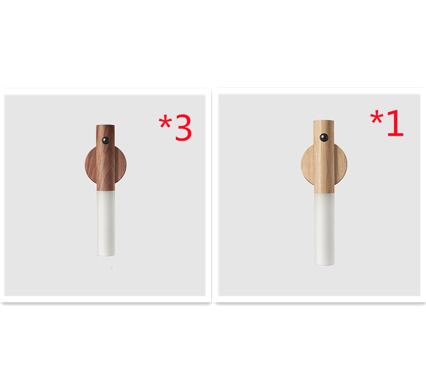 motion sensor night light USB magnetic wooden lamp