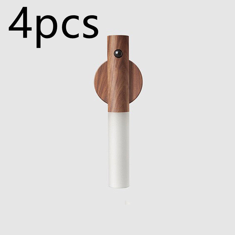 motion sensor night light USB magnetic wooden lamp