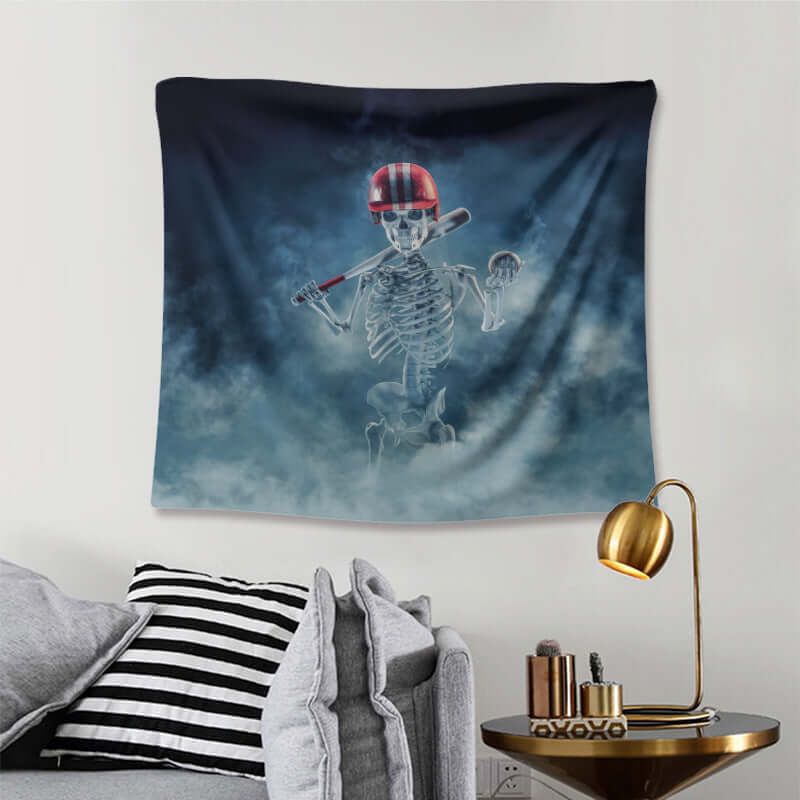 skull home decor tapestry wall hanging