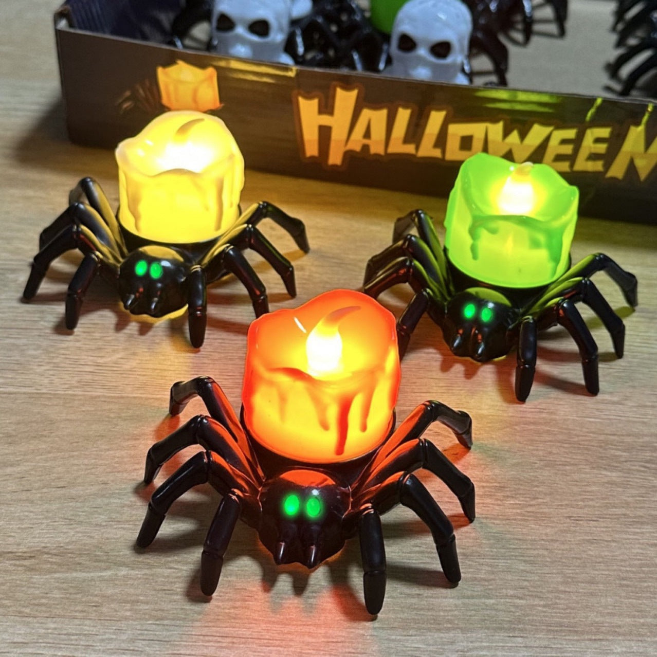 halloween spider night light decoration