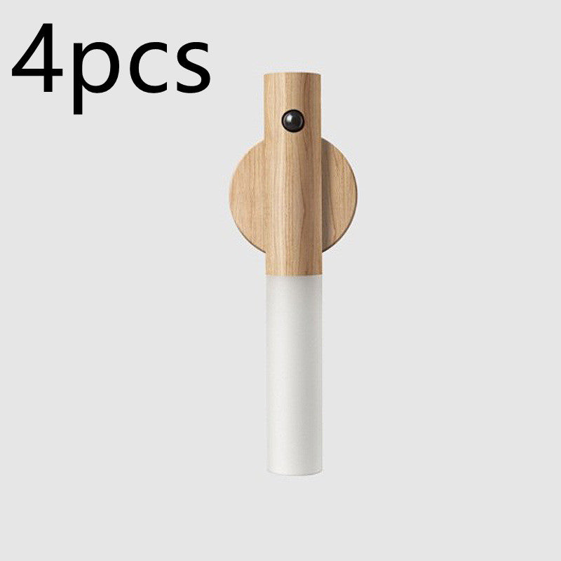 motion sensor night light USB magnetic wooden lamp